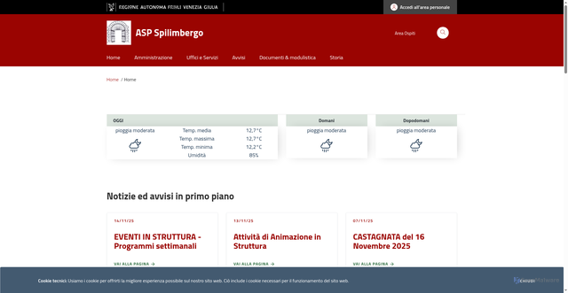 Security scan screenshot of https://www.aspspilimbergo.it/