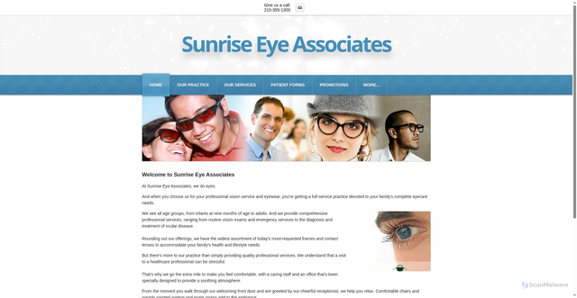 Security scan screenshot of https://sunriseeyeassociates.net
