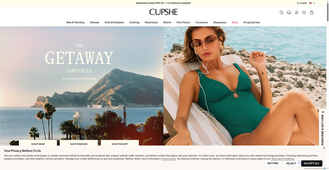 Security scan screenshot of https://www.cupshe.com
