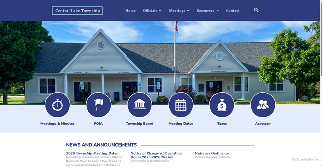 Security scan screenshot of https://centrallaketownshipmi.gov/