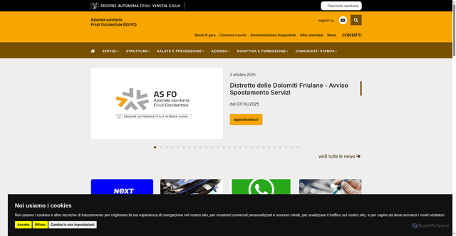 Security scan screenshot of https://asfo.sanita.fvg.it/it/