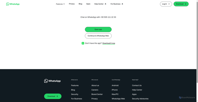 Security scan screenshot of https://aydinanalescort.com/track.php?type=wa&p=%C4%B0stanbul&d=Be%C5%9Fikta%C5%9F&s=F%C3%BCsun+Pala&target=https%3A%2F%2Fapi.whatsapp.com%2Fsend%3Fphone%3D905051112233