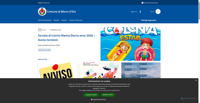 Security scan screenshot of https://www.comune.morrodoro.te.it