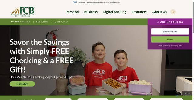 Security scan screenshot of https://www.fcbheartland.com/