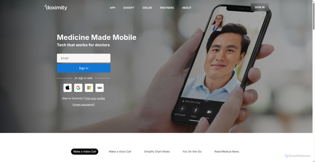 Security scan screenshot of https://www.doximity.com