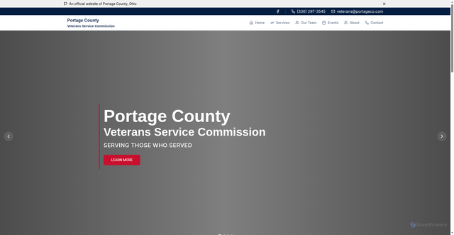 Security scan screenshot of https://portageohvets.gov/