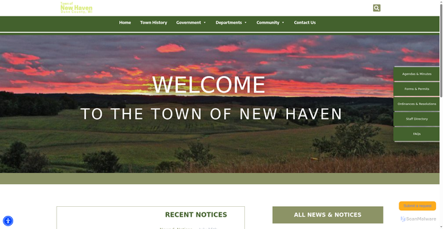 Security scan screenshot of https://townofnewhavendunnwi.gov/