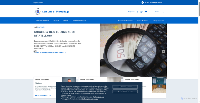 Security scan screenshot of https://www.comune.martellago.ve.it