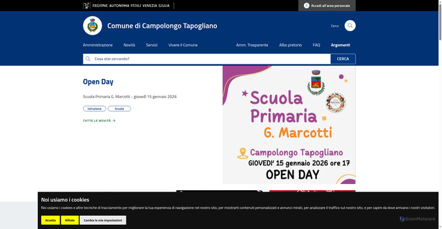 Security scan screenshot of https://www.comune.campolongotapogliano.ud.it/