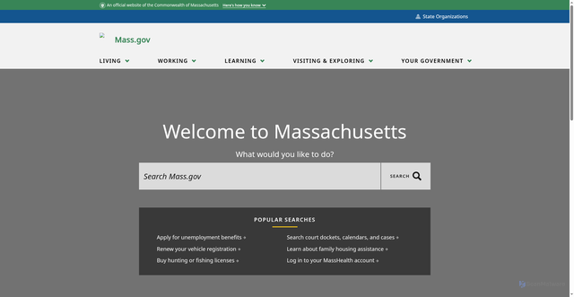 Security scan screenshot of https://www.mass.gov/