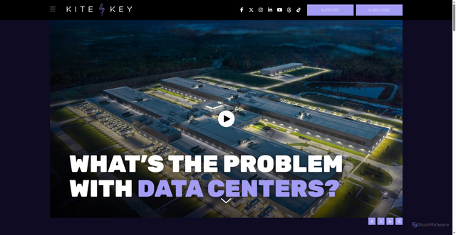 Security scan screenshot of https://www.kiteandkeymedia.com/videos/what-is-the-problem-with-data-centers-water-electricity-ai-environmental-impact/