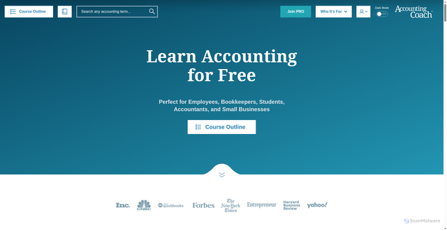 Security scan screenshot of https://accountingcoach.com
