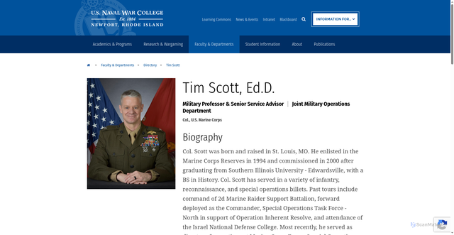 Security scan screenshot of https://usnwc.edu/Faculty-and-Departments/Directory/Tim-Scott
