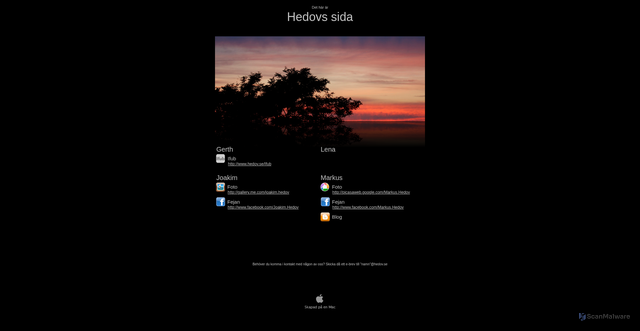 Security scan screenshot of https://hedov.se