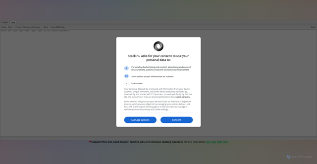 Security scan screenshot of https://jsonviewer.stack.hu