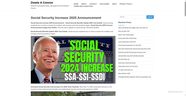 Security scan screenshot of https://dowieaconnor.pages.dev/rmlzk-social-security-increase-2025-announcement-sdfqo/
