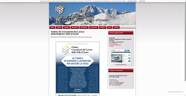 Security scan screenshot of https://www.cdlvalledaosta.it/