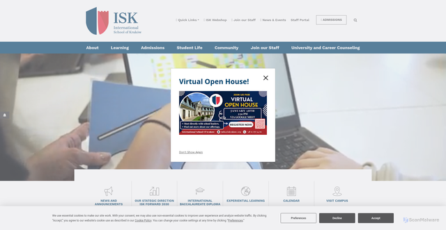 Security scan screenshot of http://iskonline.org/