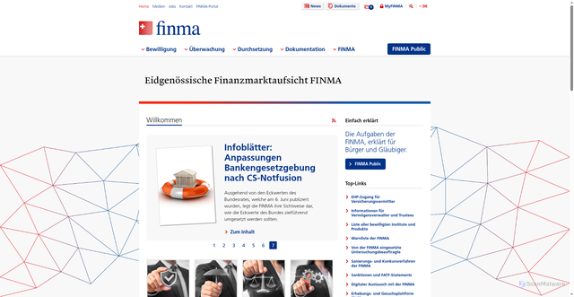 Security scan screenshot of https://finma.ch