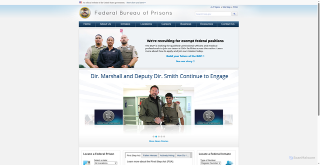 Security scan screenshot of https://www.bop.gov/