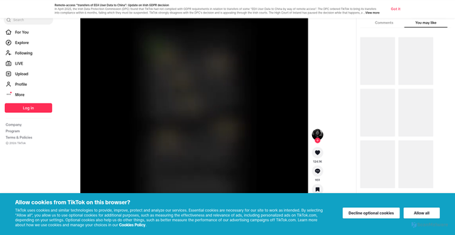 Security scan screenshot of https://vt.tiktok.com/ZS9c687pa/