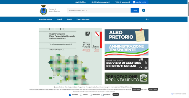 Security scan screenshot of https://www.comune.nocera-superiore.sa.it