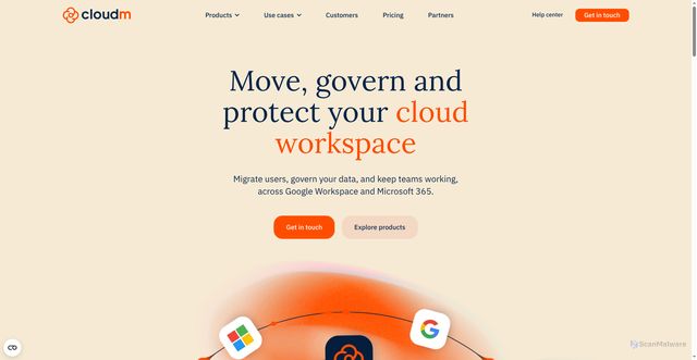 Security scan screenshot of https://cloudm.io