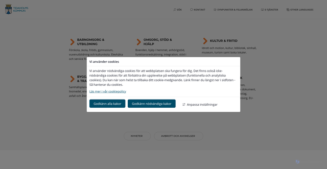 Security scan screenshot of https://www.tidaholm.se/