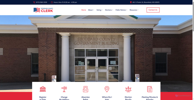 Security scan screenshot of https://stoddardcountyclerk.gov/