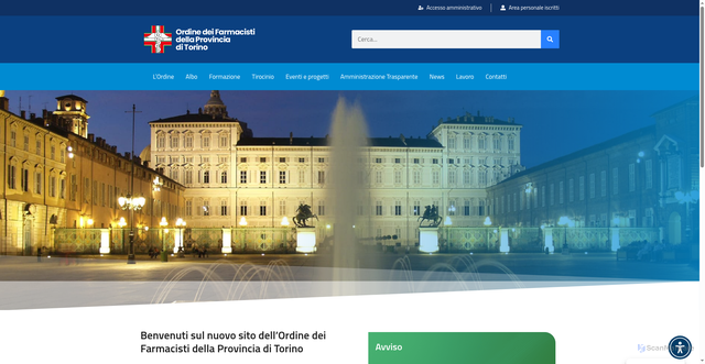 Security scan screenshot of https://www.ordinefarmacisti.torino.it