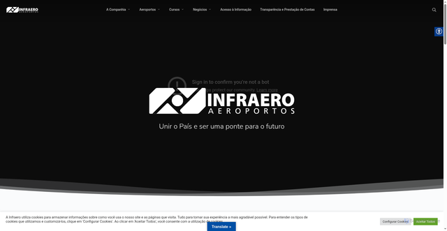 Security scan screenshot of https://www4.infraero.gov.br
