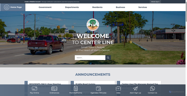 Security scan screenshot of https://centerline.gov/