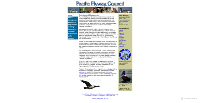 Security scan screenshot of https://pacificflyway.gov/