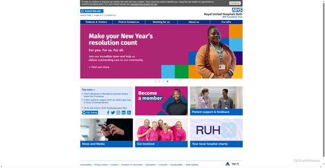 Security scan screenshot of https://www.ruh.nhs.uk/