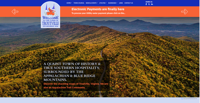 Security scan screenshot of https://townoftroutville-va.gov/