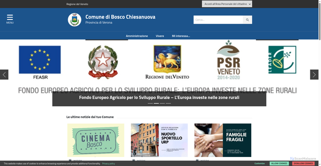 Security scan screenshot of https://www.comune.boscochiesanuova.vr.it/home