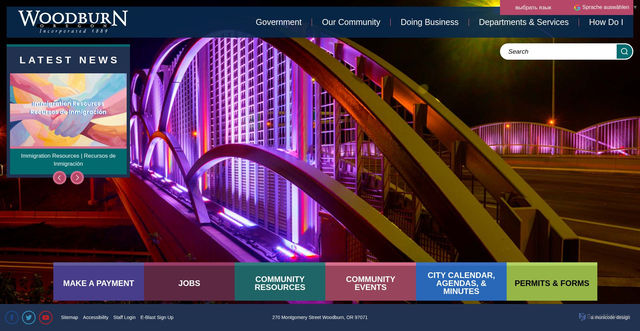 Security scan screenshot of https://woodburn-or.gov/