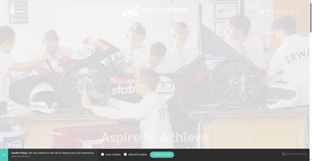 Security scan screenshot of https://www.srwa.woodard.co.uk/