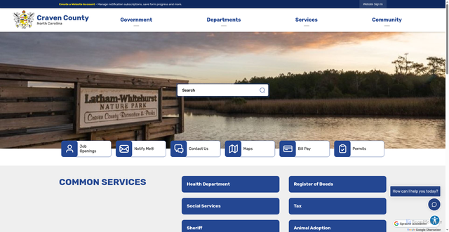 Security scan screenshot of https://www.cravencountync.gov/