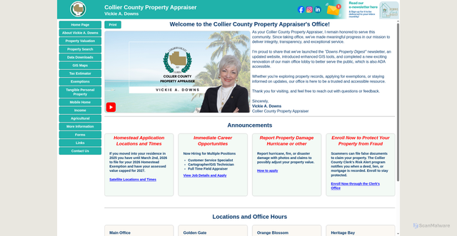 Security scan screenshot of https://www.collierappraiser.com