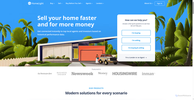 Security scan screenshot of https://www.homelight.com