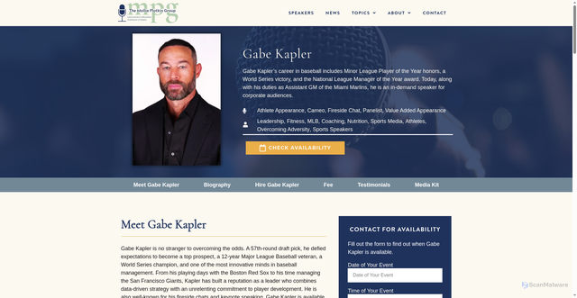 Security scan screenshot of https://mollieplotkingroup.com/speaker/gabe-kapler/