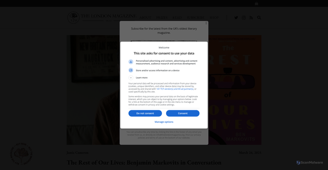 Security scan screenshot of https://thelondonmagazine.org/interview-the-rest-of-our-lives-benjamin-markovits-in-conversation/