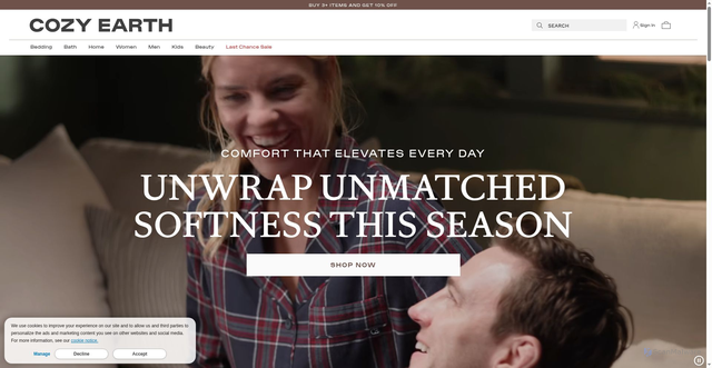Security scan screenshot of https://cozyearth2.myshopify.com