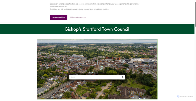 Security scan screenshot of https://www.bishopsstortfordtc.gov.uk/