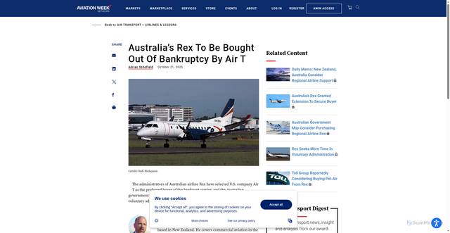 Security scan screenshot of https://aviationweek.com/air-transport/airlines-lessors/australias-rex-be-bought-out-bankruptcy-air-t