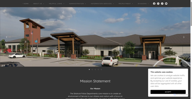 Security scan screenshot of https://skiatookpolice.gov/