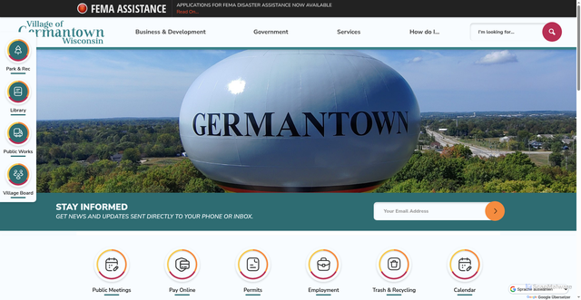 Security scan screenshot of https://germantownwi.gov/