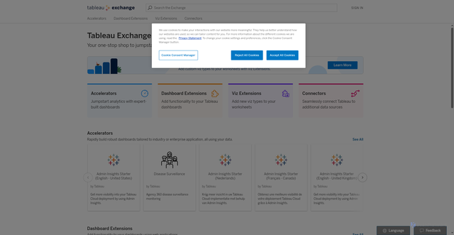 Security scan screenshot of https://exchange.tableau.com