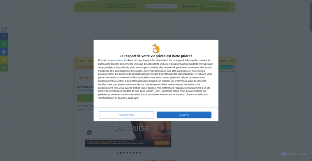 Security scan screenshot of https://www.quizz.biz
